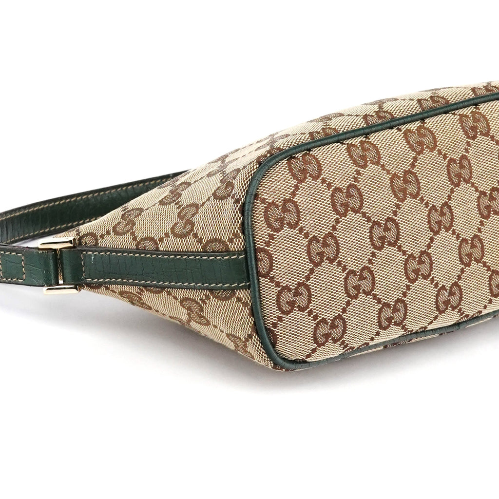 141809 Beige Green GG Boat Pochette