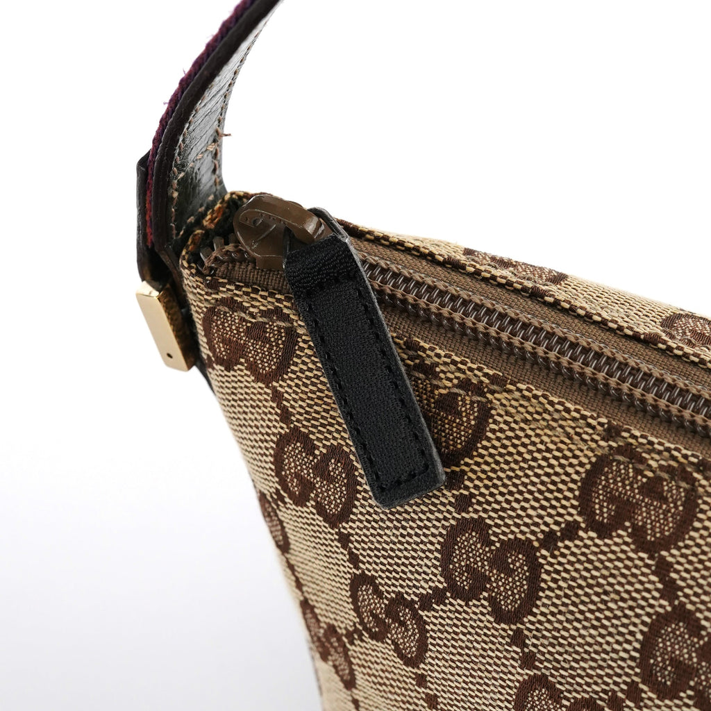 141809 Beige Green GG Boat Pochette