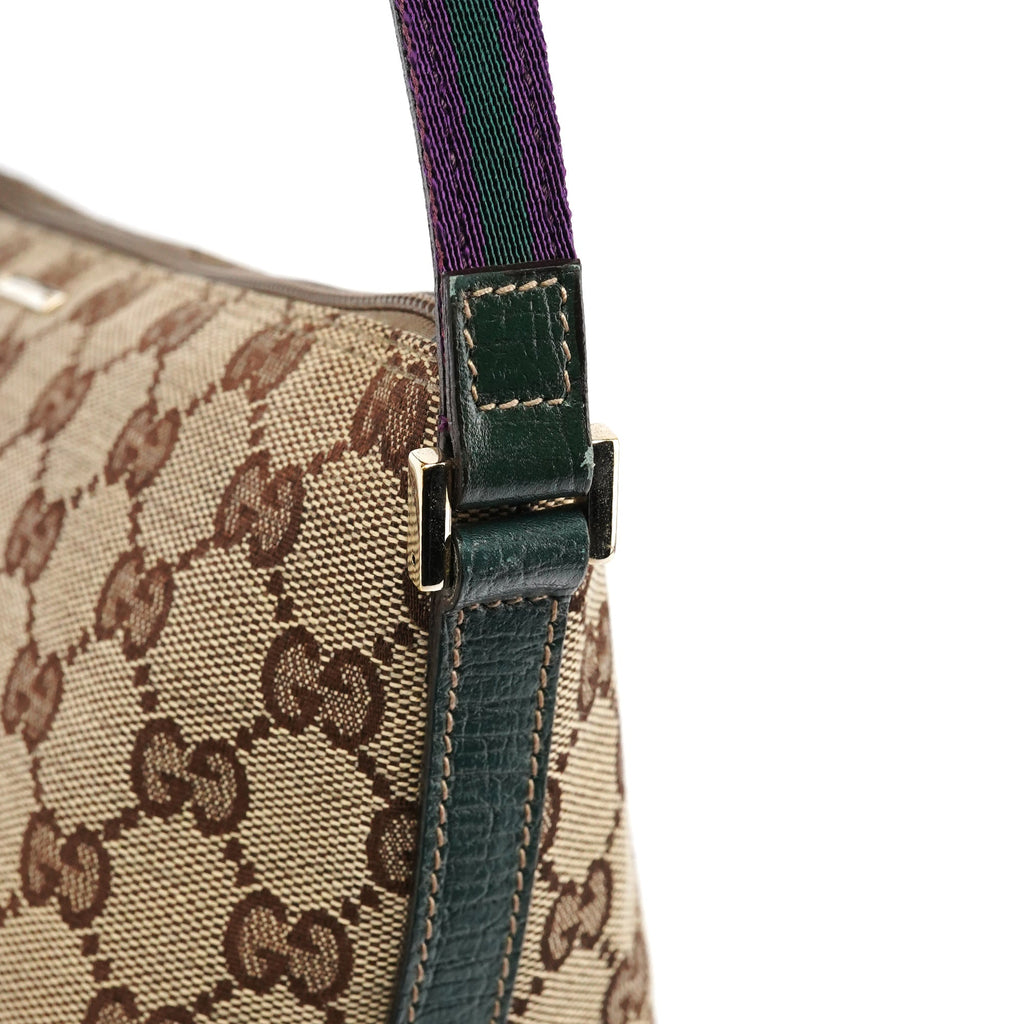 141809 Beige Green GG Boat Pochette