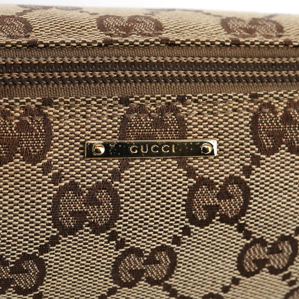 141809 Beige Green GG Boat Pochette