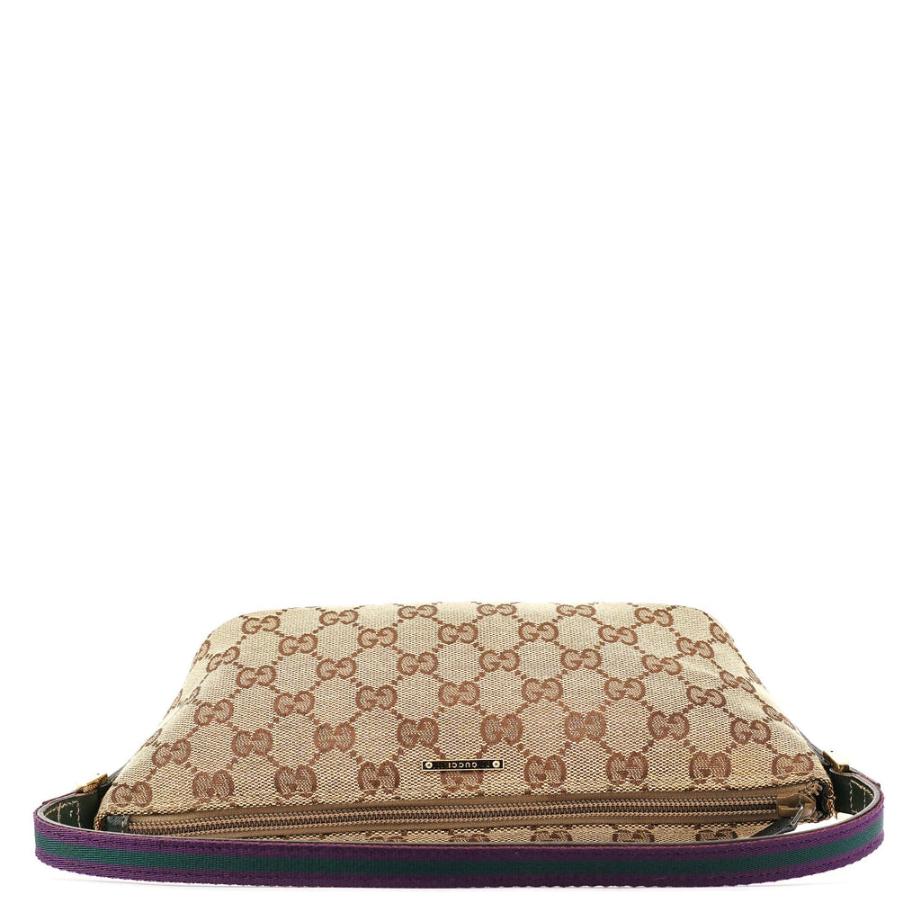 141809 Beige Green GG Boat Pochette