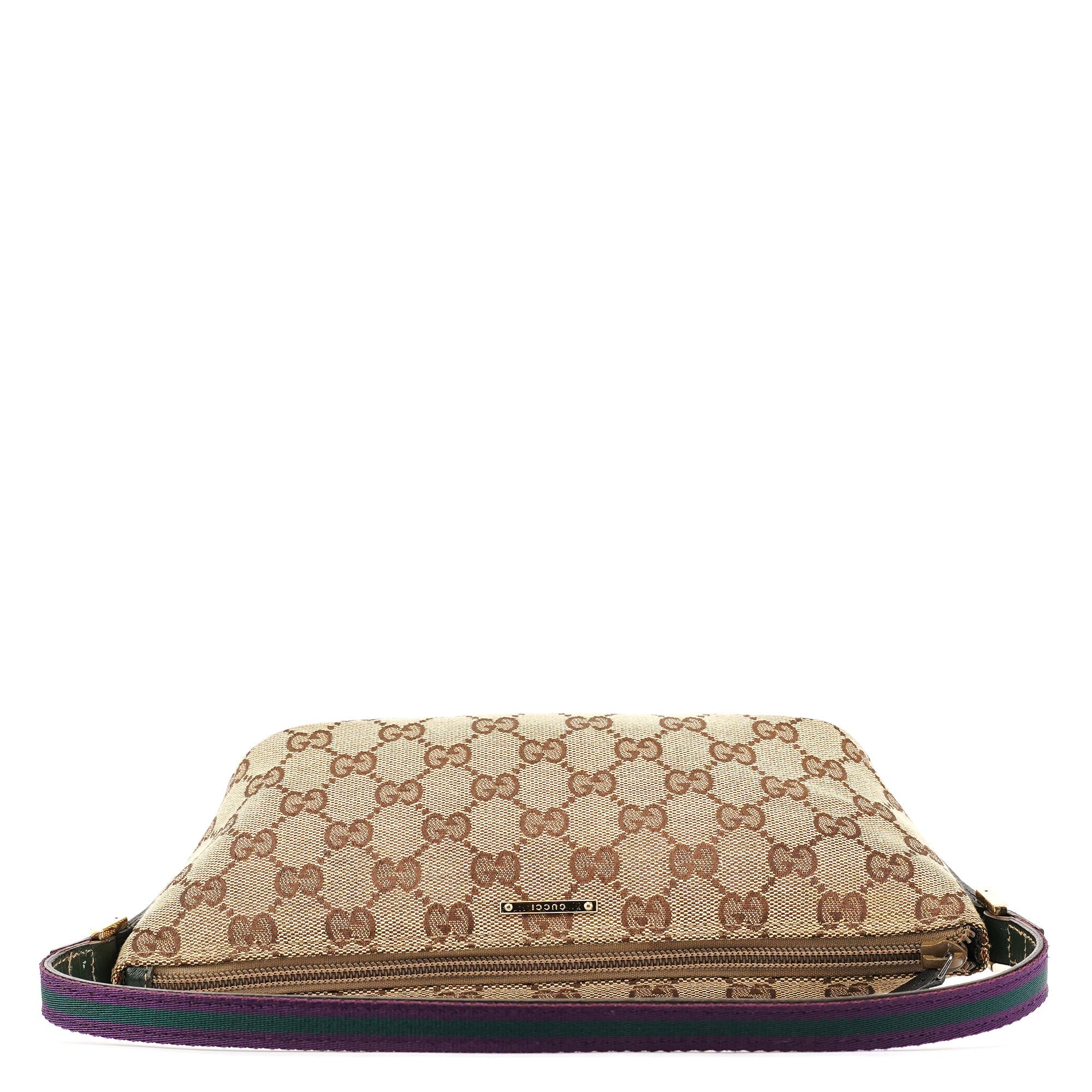 141809 Beige Green GG Boat Pochette
