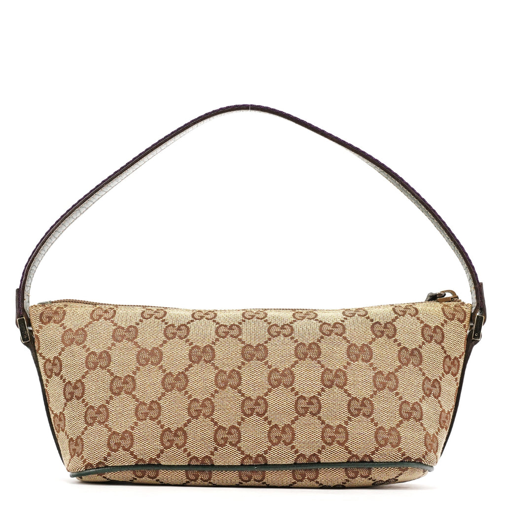 141809 Beige Green GG Boat Pochette
