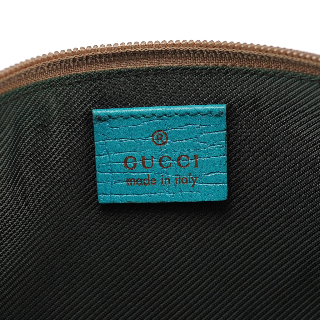 141809 Beige Turquoise GG Boat Pochette