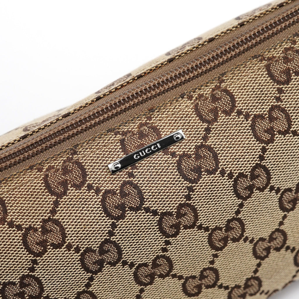 141809 Beige Turquoise GG Boat Pochette