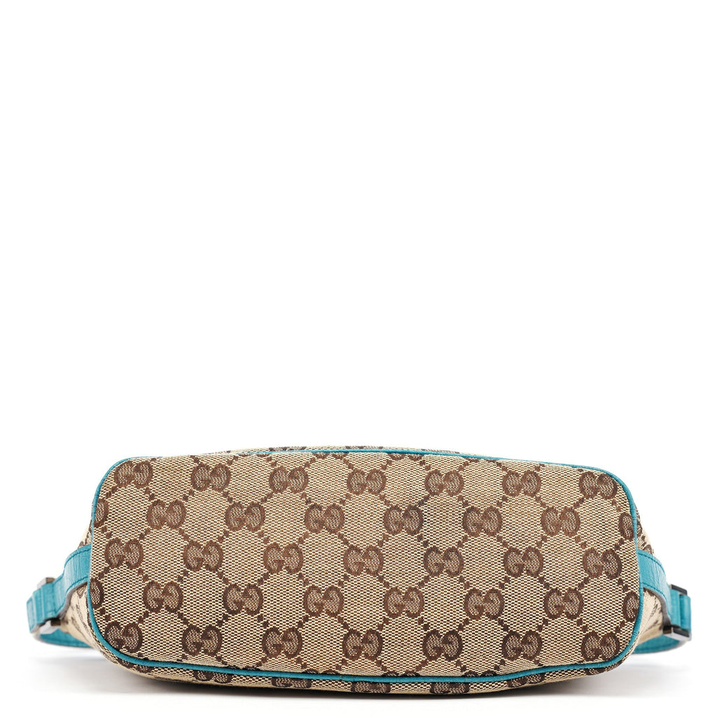 141809 Beige Turquoise GG Boat Pochette
