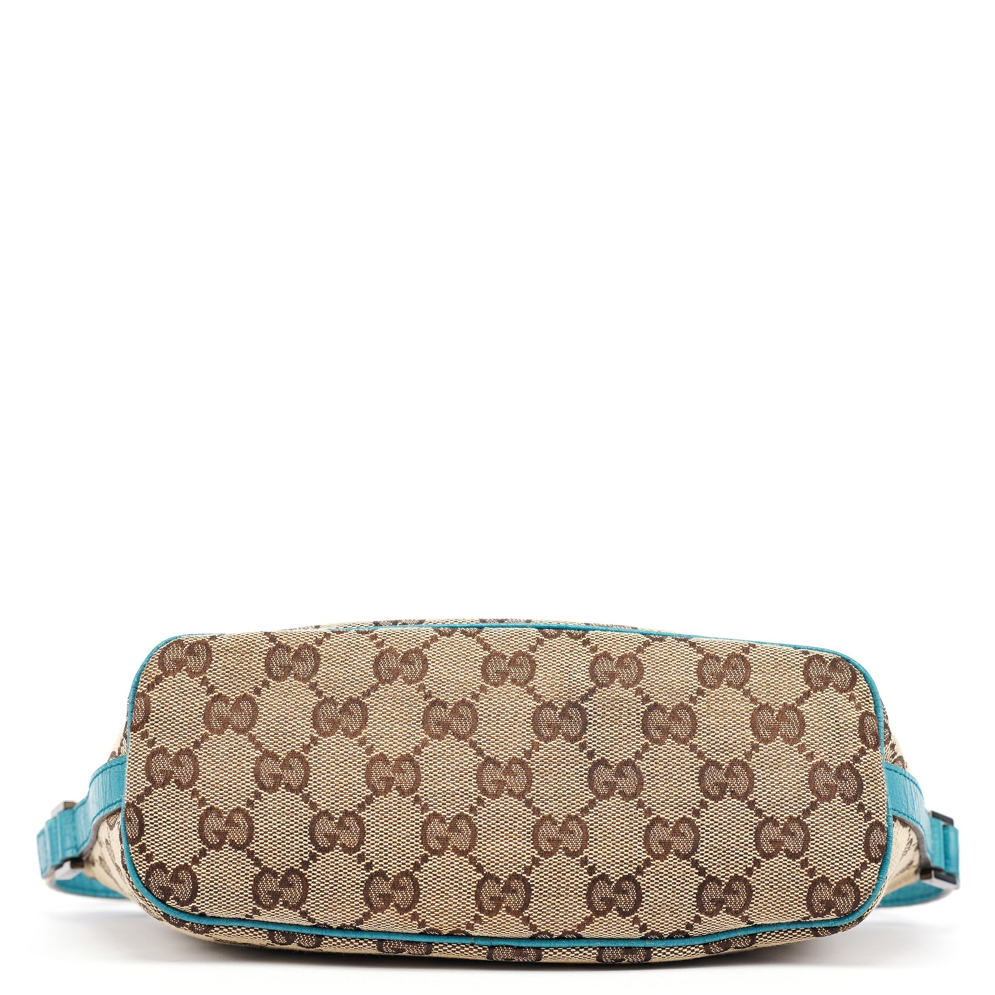 141809 Beige Turquoise GG Boat Pochette