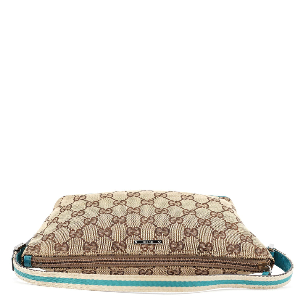 141809 Beige Turquoise GG Boat Pochette