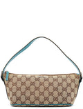 141809 Beige Turquoise GG Boat Pochette