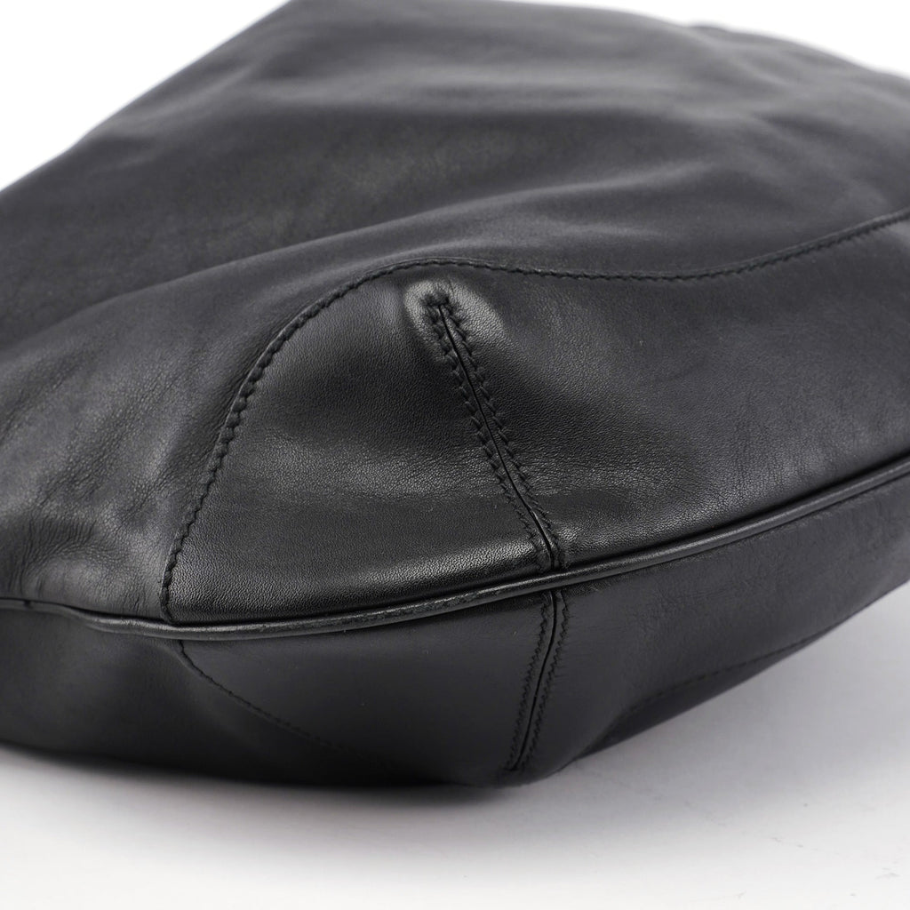 169976 Black Calfskin Bamboo 2-Way Bag