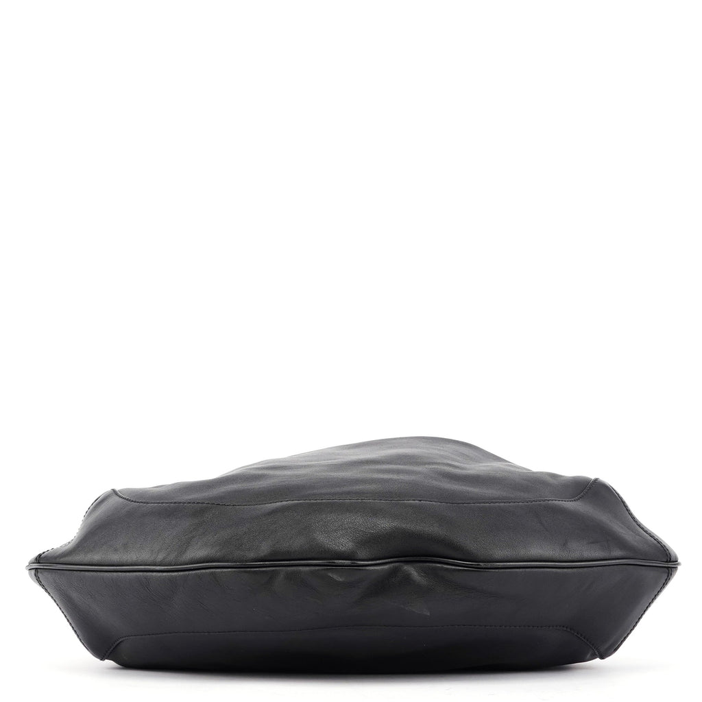 169976 Black Calfskin Bamboo 2-Way Bag