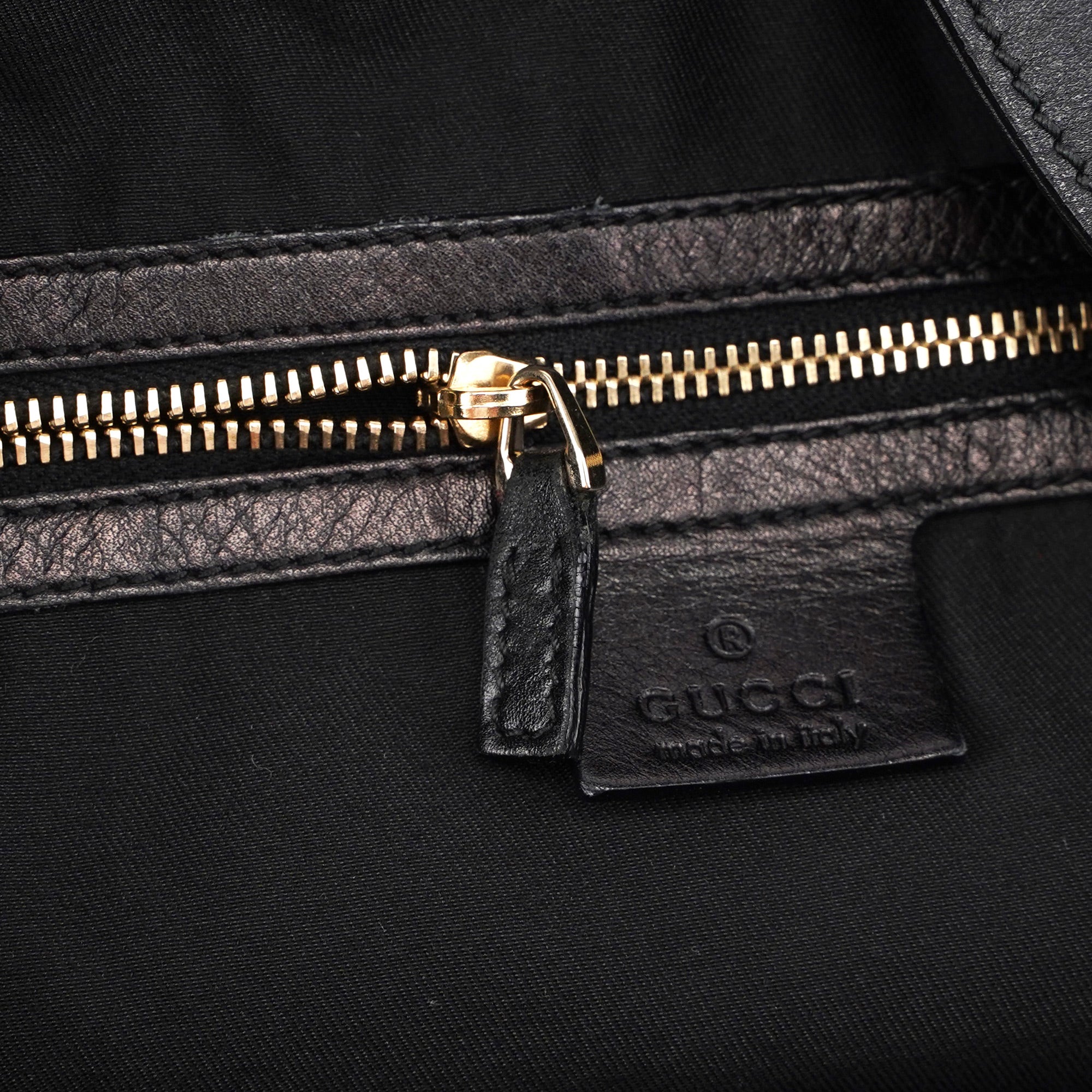 169976 Black Calfskin Bamboo 2-Way Bag