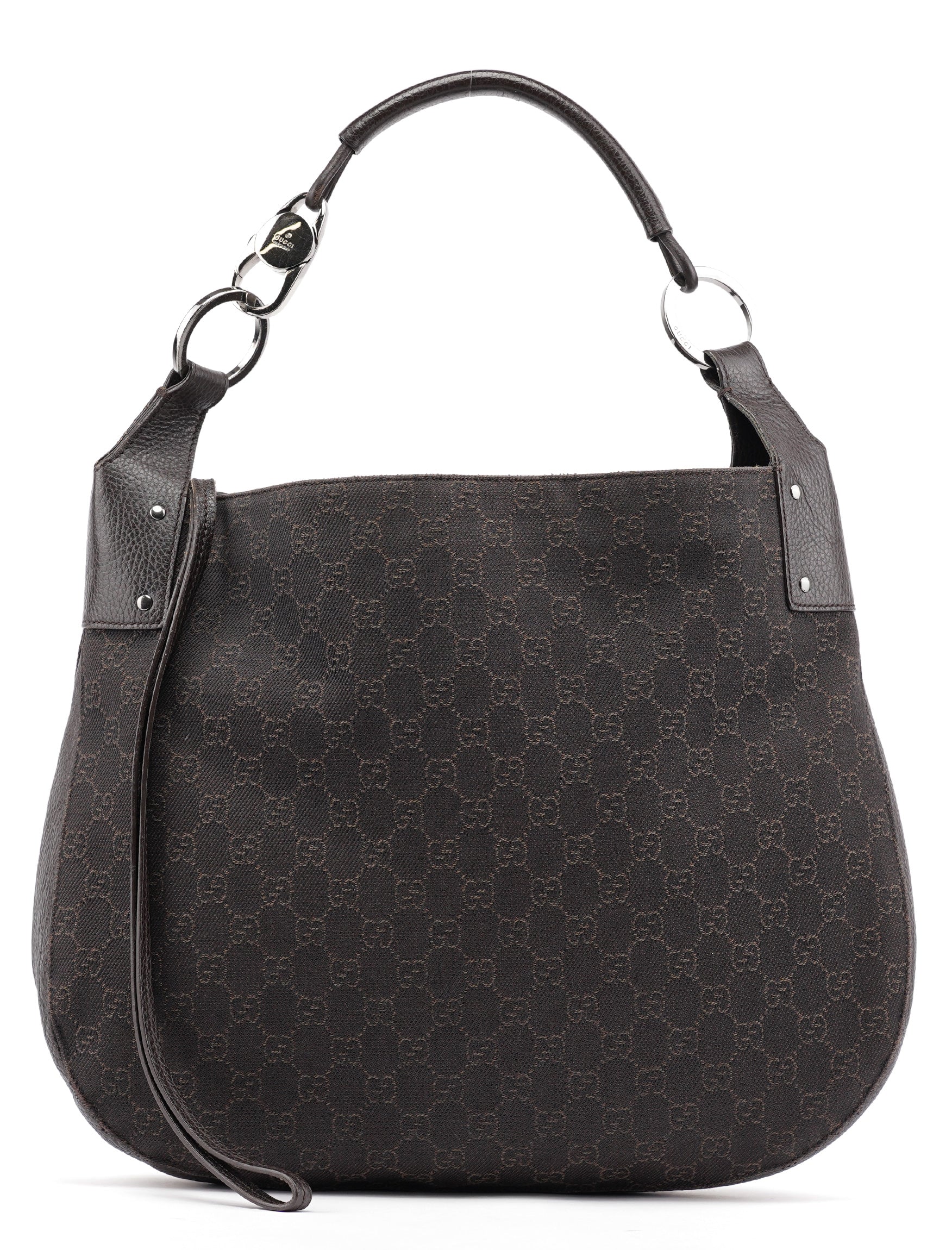 179777 Brown GG Round Hobo Bag