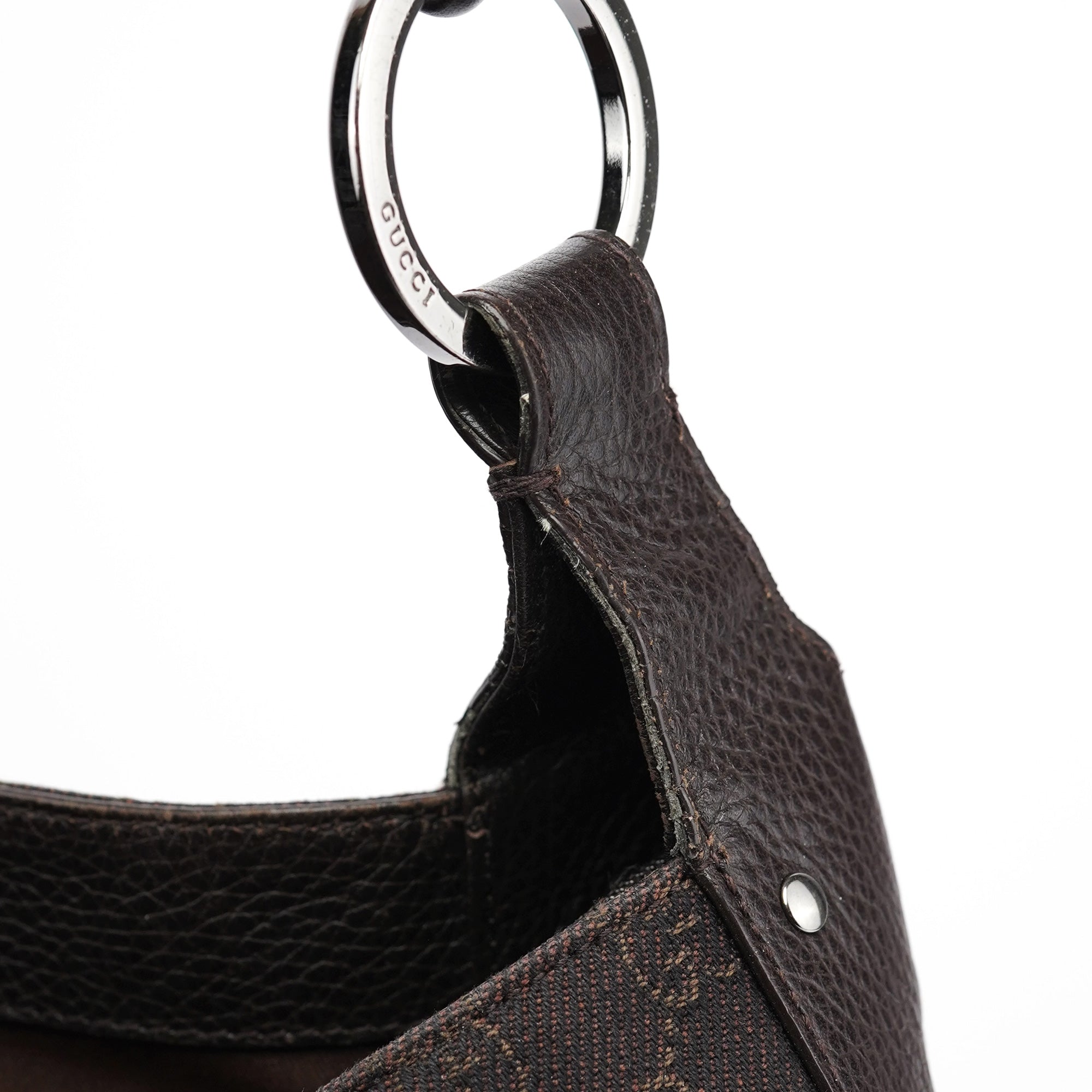 179777 Brown GG Round Hobo Bag