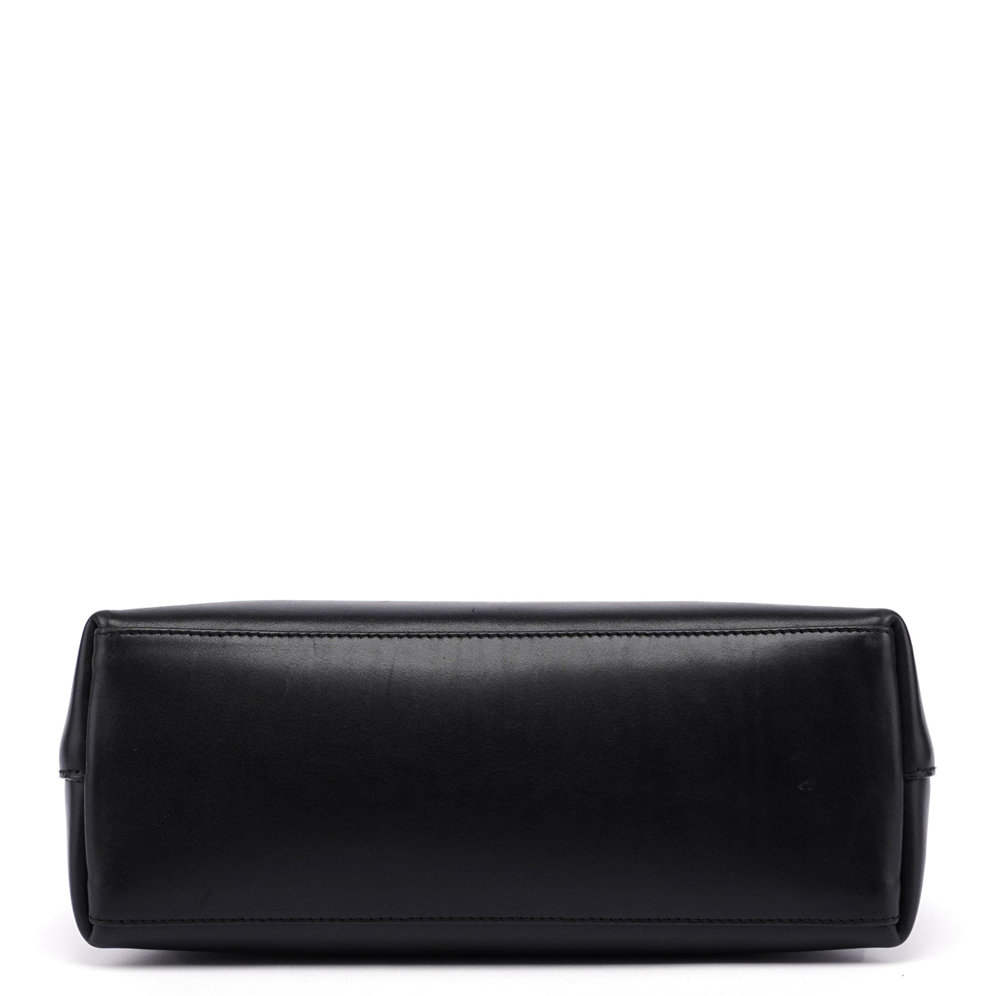 1990's Black Leather Bamboo Bag