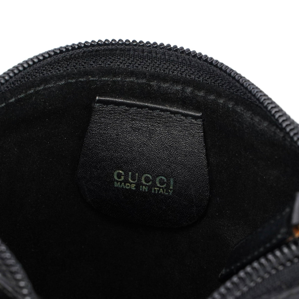 1990's Black Leather Bamboo Bag