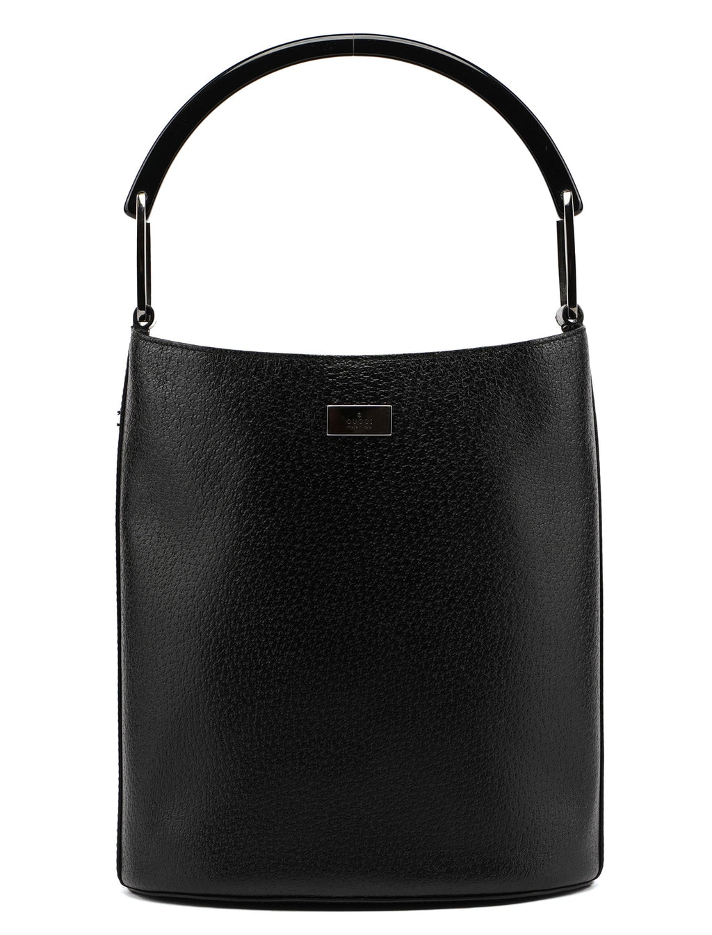 1990's Black Leather Bucket Bag