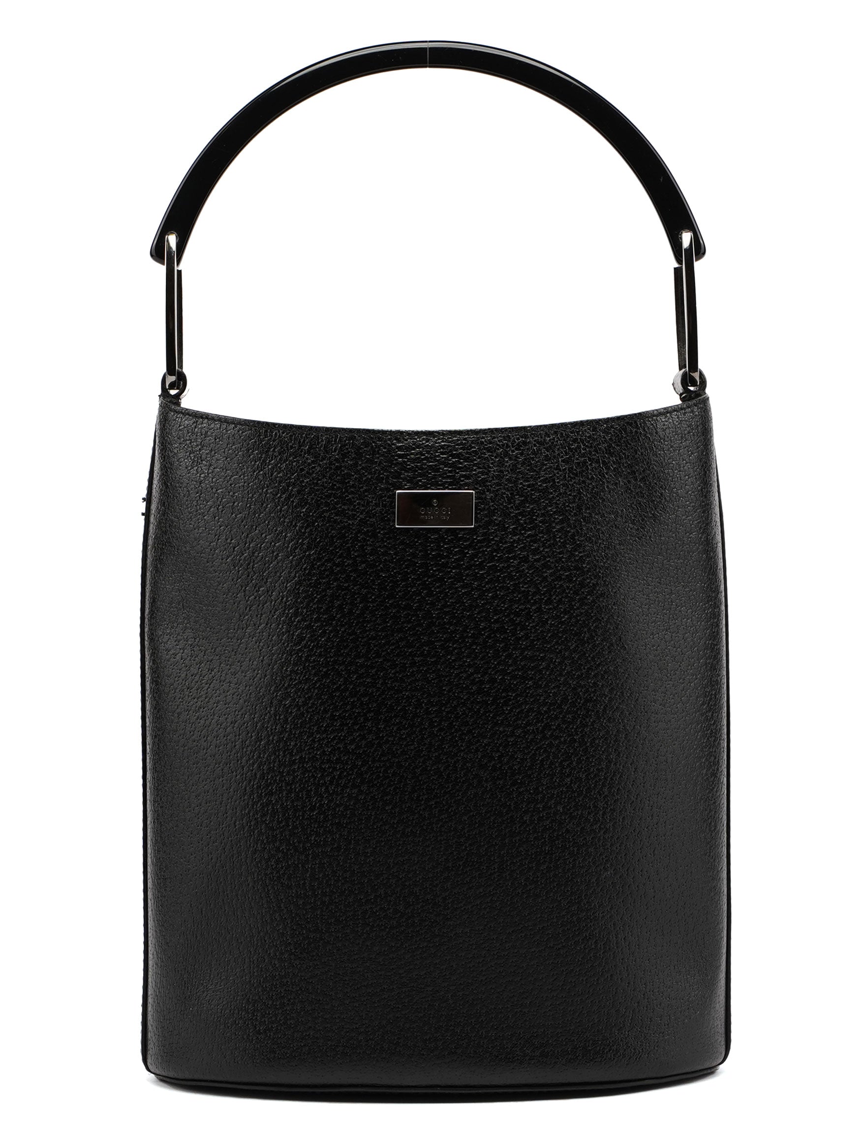 1990's Black Leather Bucket Bag