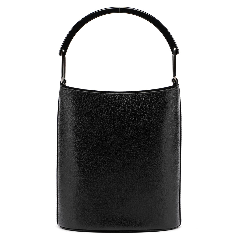 1990's Black Leather Bucket Bag