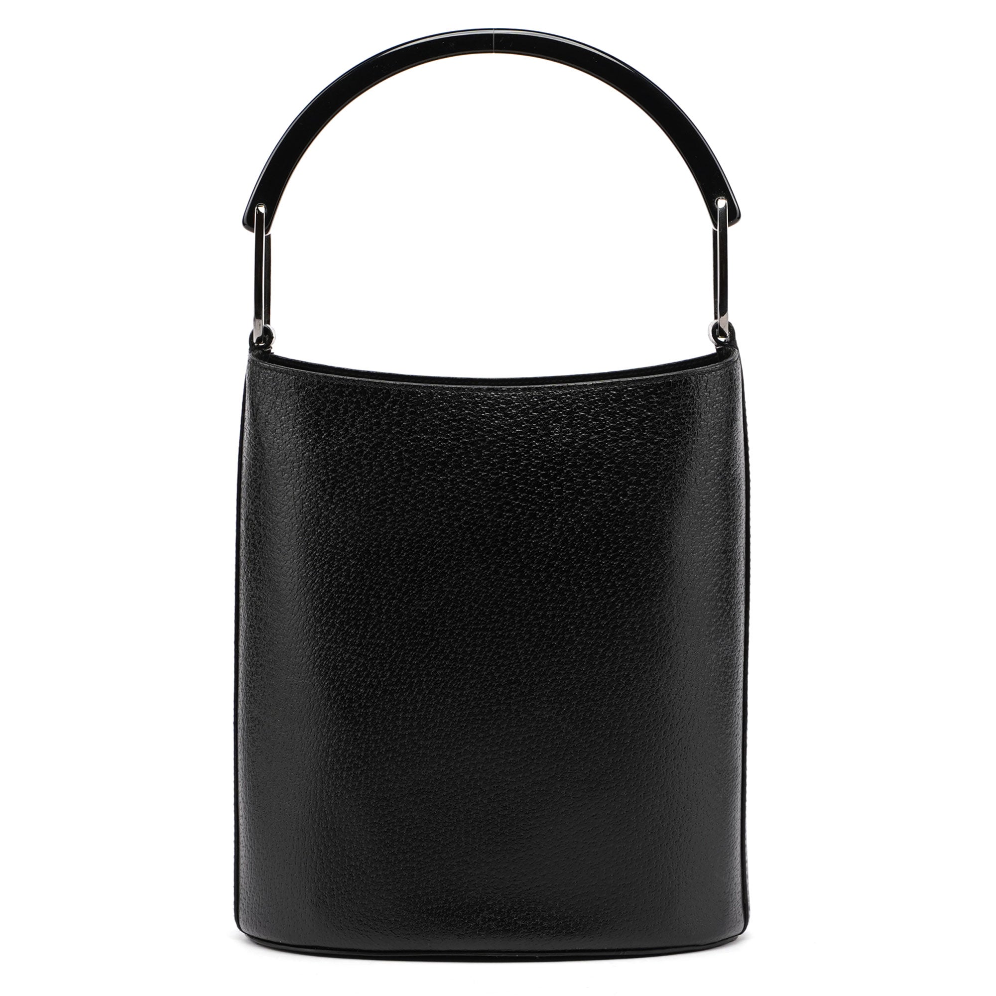 1990's Black Leather Bucket Bag