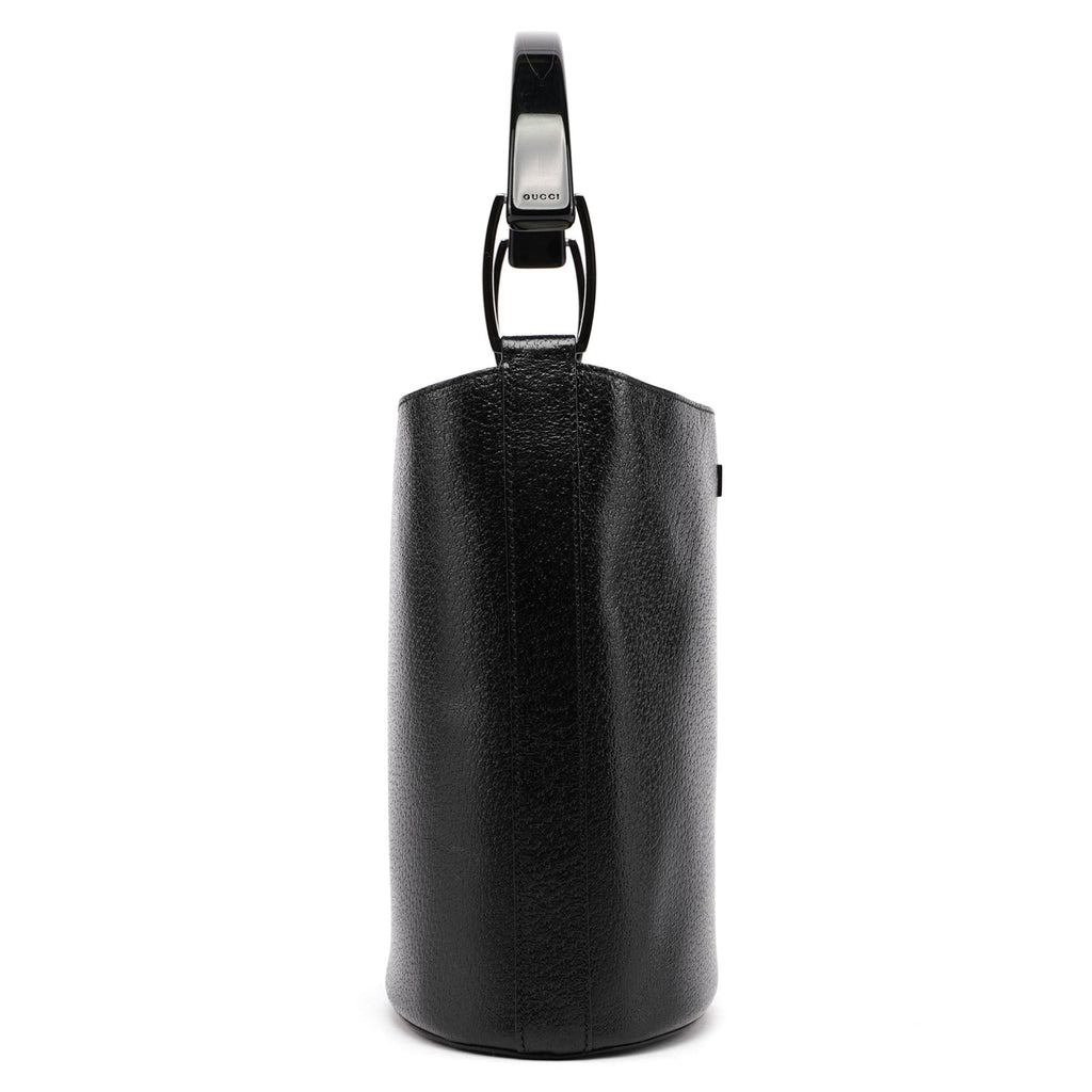 1990's Black Leather Bucket Bag