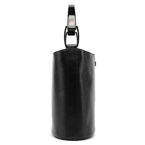 1990's Black Leather Bucket Bag