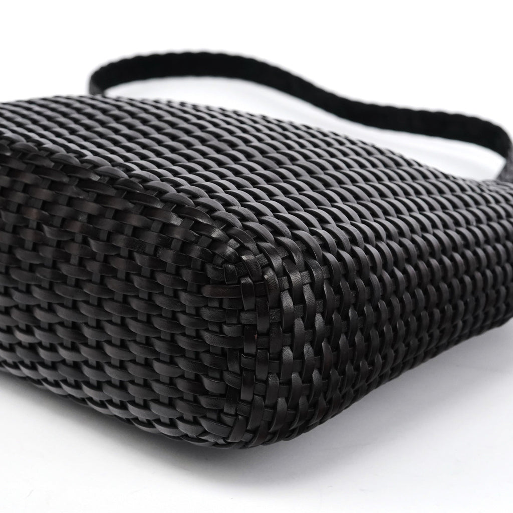 1996 Brown Woven Bamboo 2-Way Bag