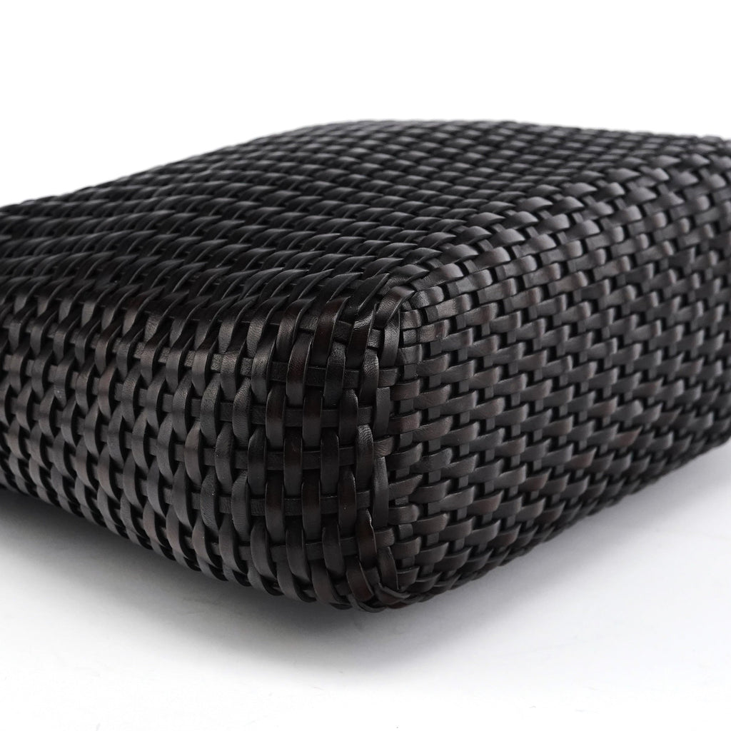 1996 Brown Woven Bamboo 2-Way Bag