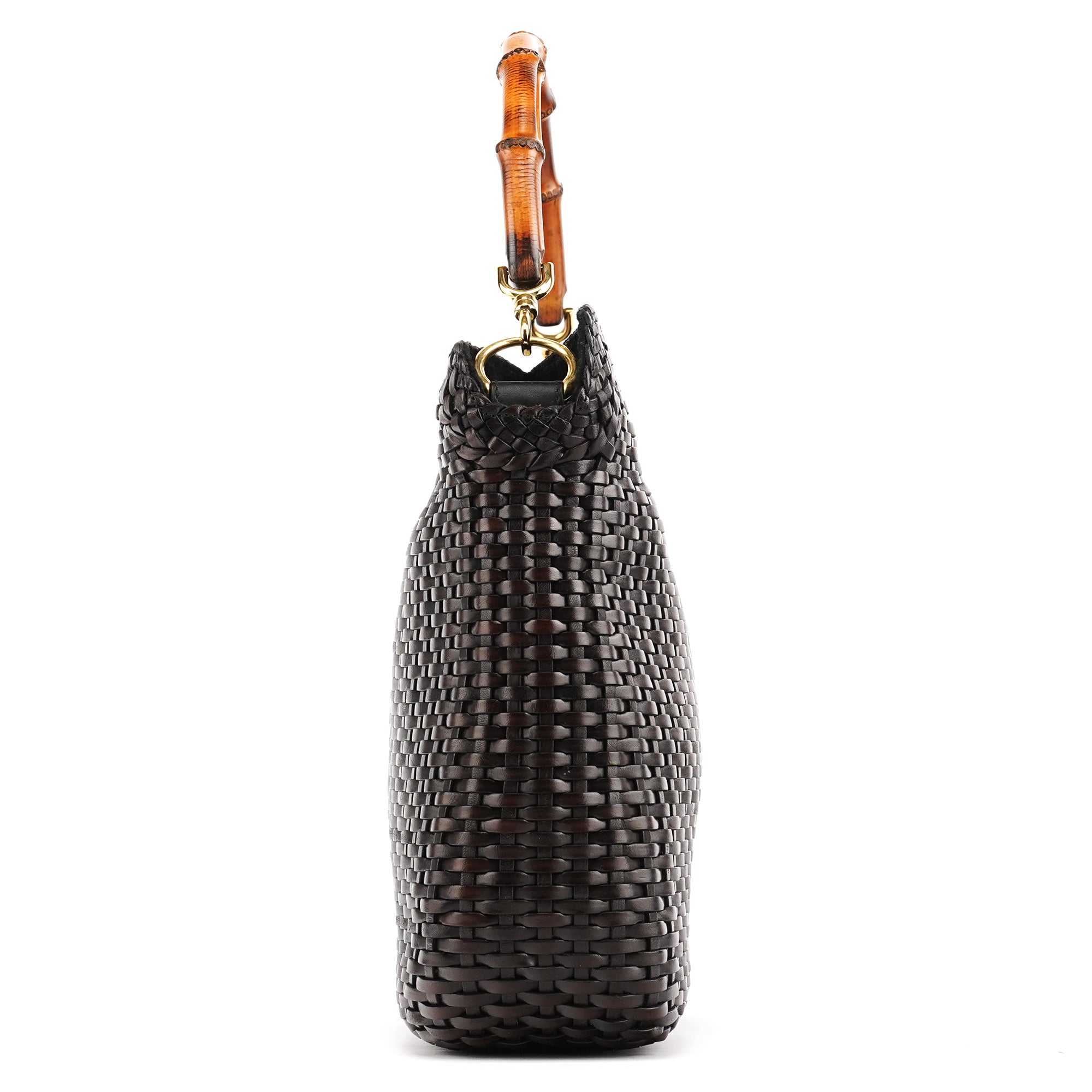 1996 Brown Woven Bamboo 2-Way Bag