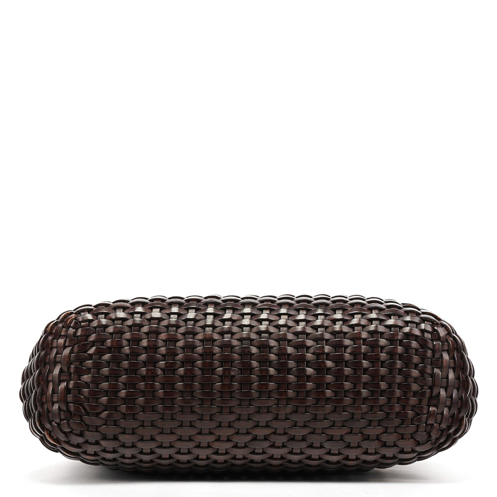 1996 Brown Woven Bamboo 2-Way Bag