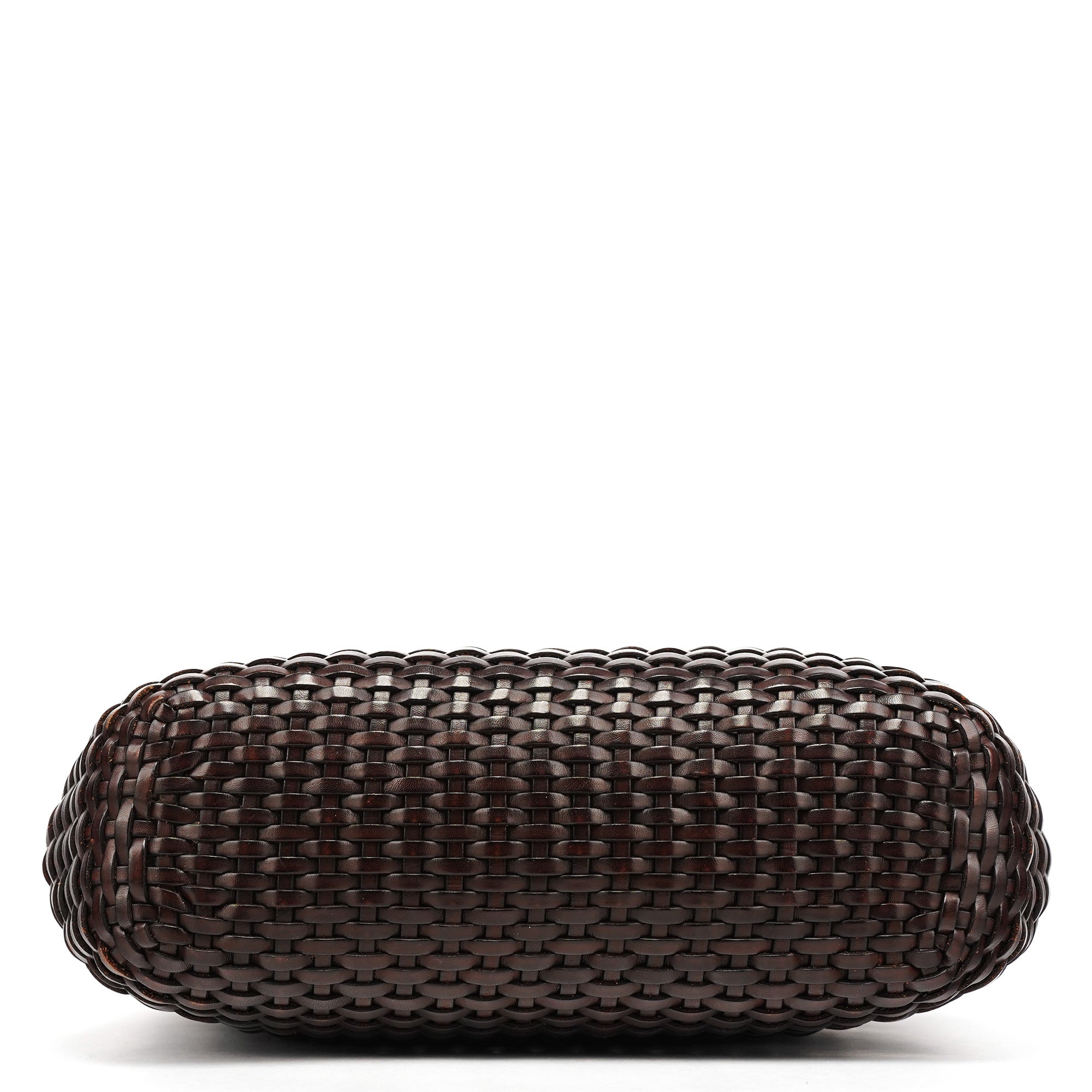 1996 Brown Woven Bamboo 2-Way Bag