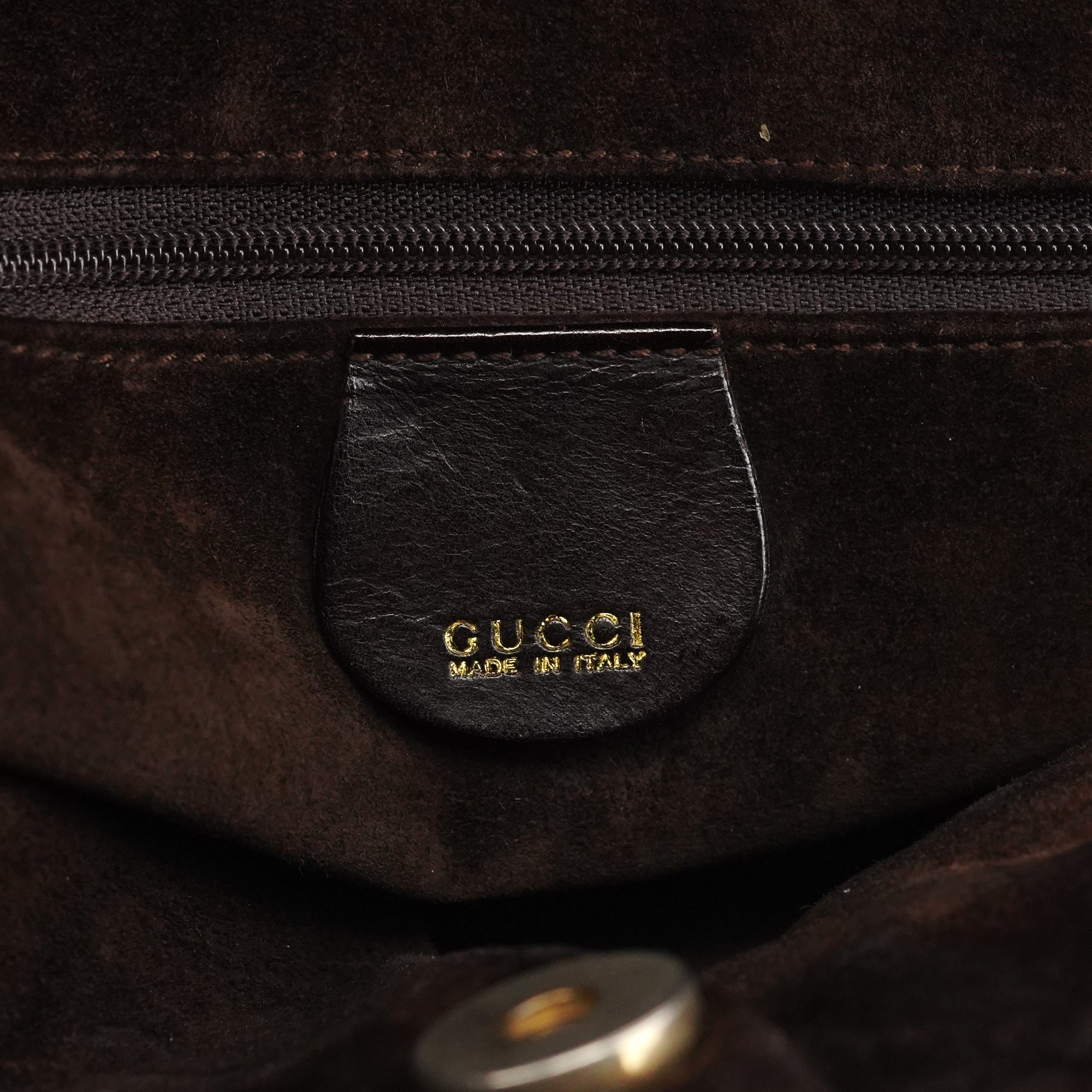 1996 Brown Woven Bamboo 2-Way Bag