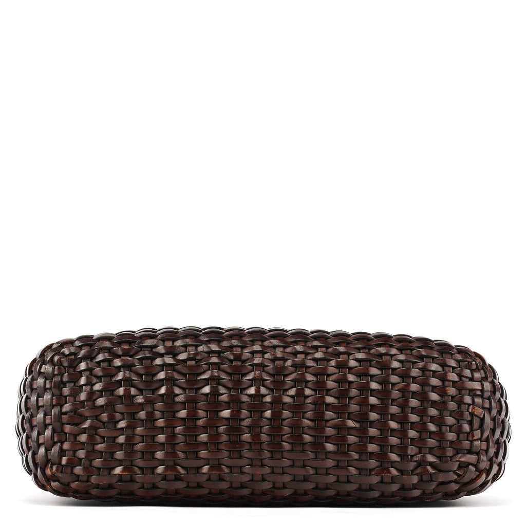 1996 Brown Woven Bamboo 2-Way Bag