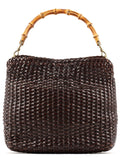 1996 Brown Woven Bamboo 2-Way Bag