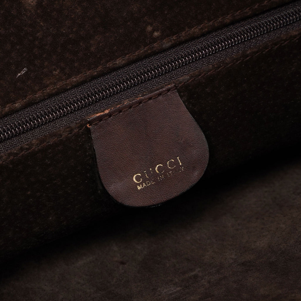 1996 Brown Woven Bamboo 2-Way Bag