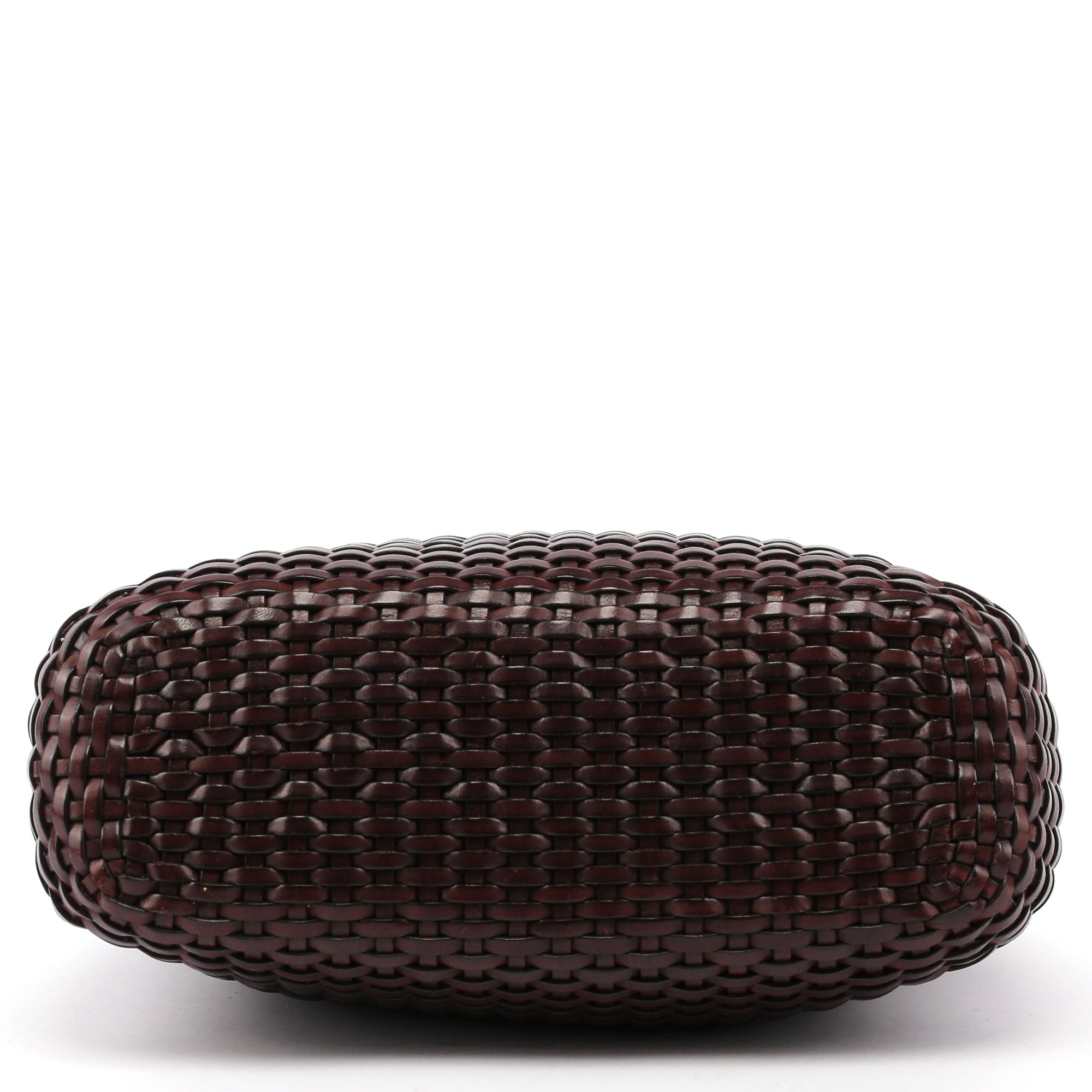 1996 Brown Woven Bamboo 2-Way Bag