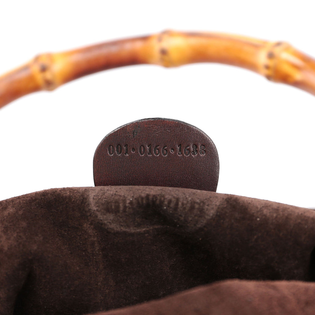 1996 Brown Woven Bamboo 2-Way Bag