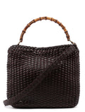1996 Brown Woven Bamboo 2-Way Bag
