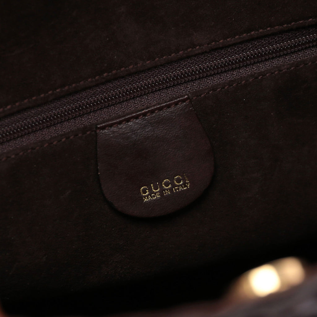 1996 Brown Woven Bamboo 2-Way Bag