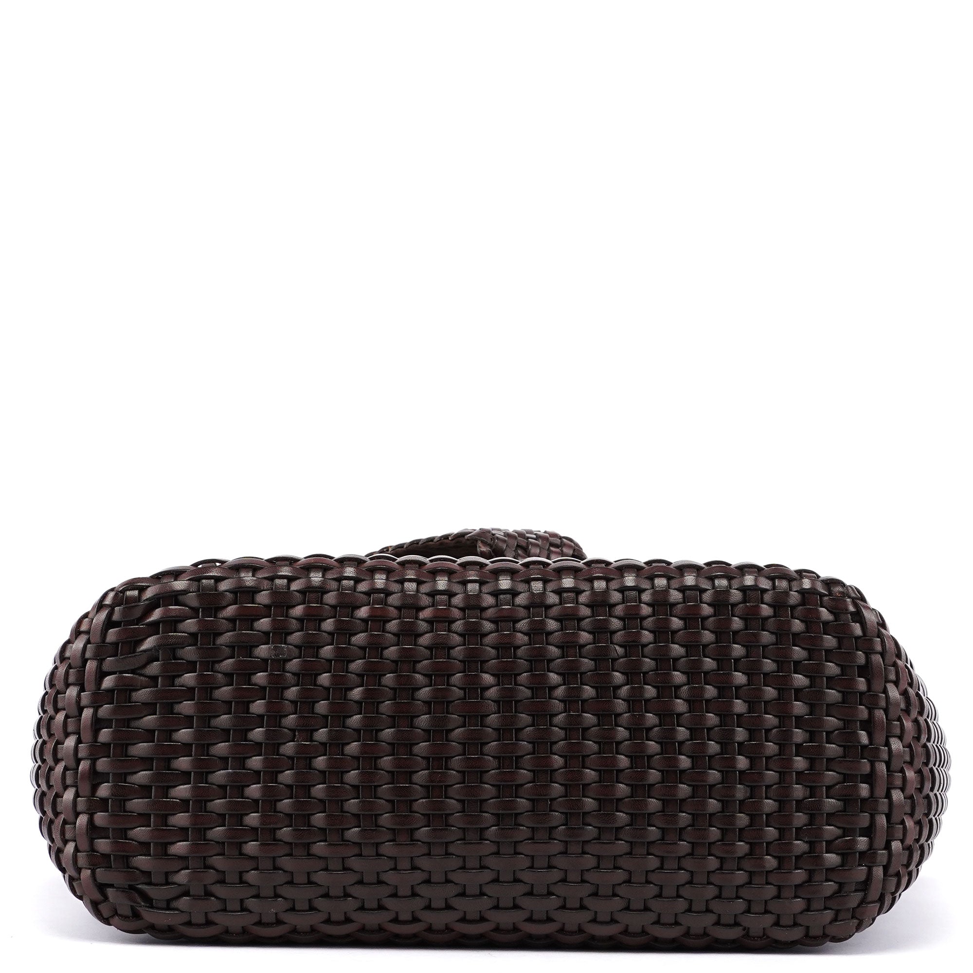 1996 Brown Woven Bamboo 2-Way Bag