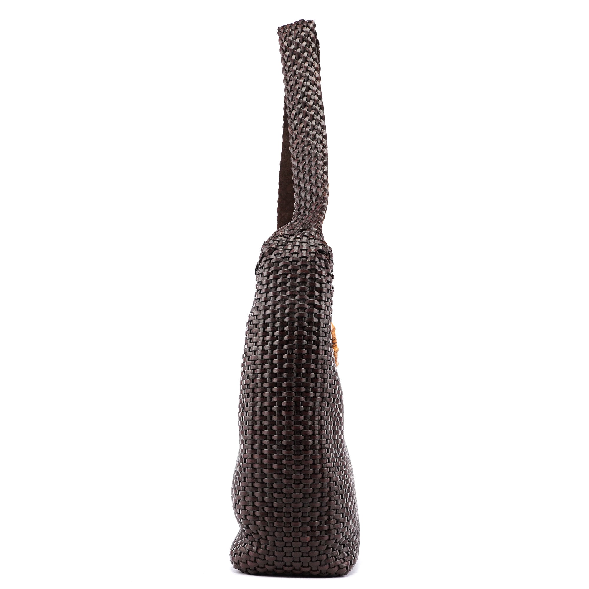 1996 Brown Woven Bamboo 2-Way Bag