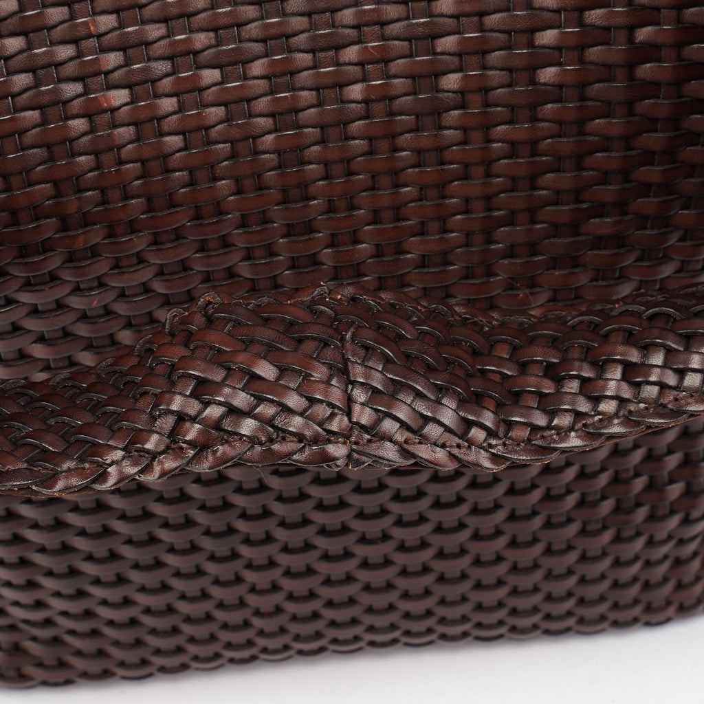 1996 Brown Woven Bamboo 2-Way Bag
