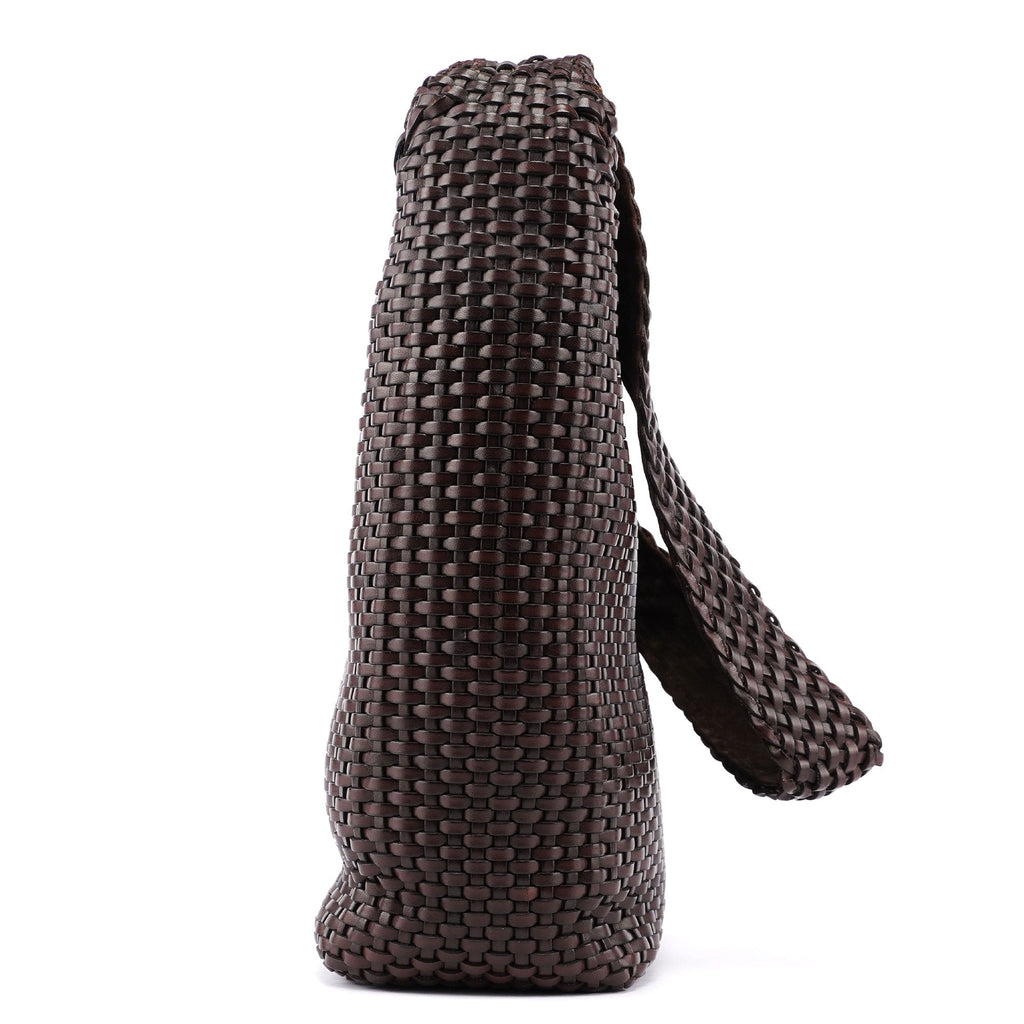 1996 Brown Woven Bamboo 2-Way Bag