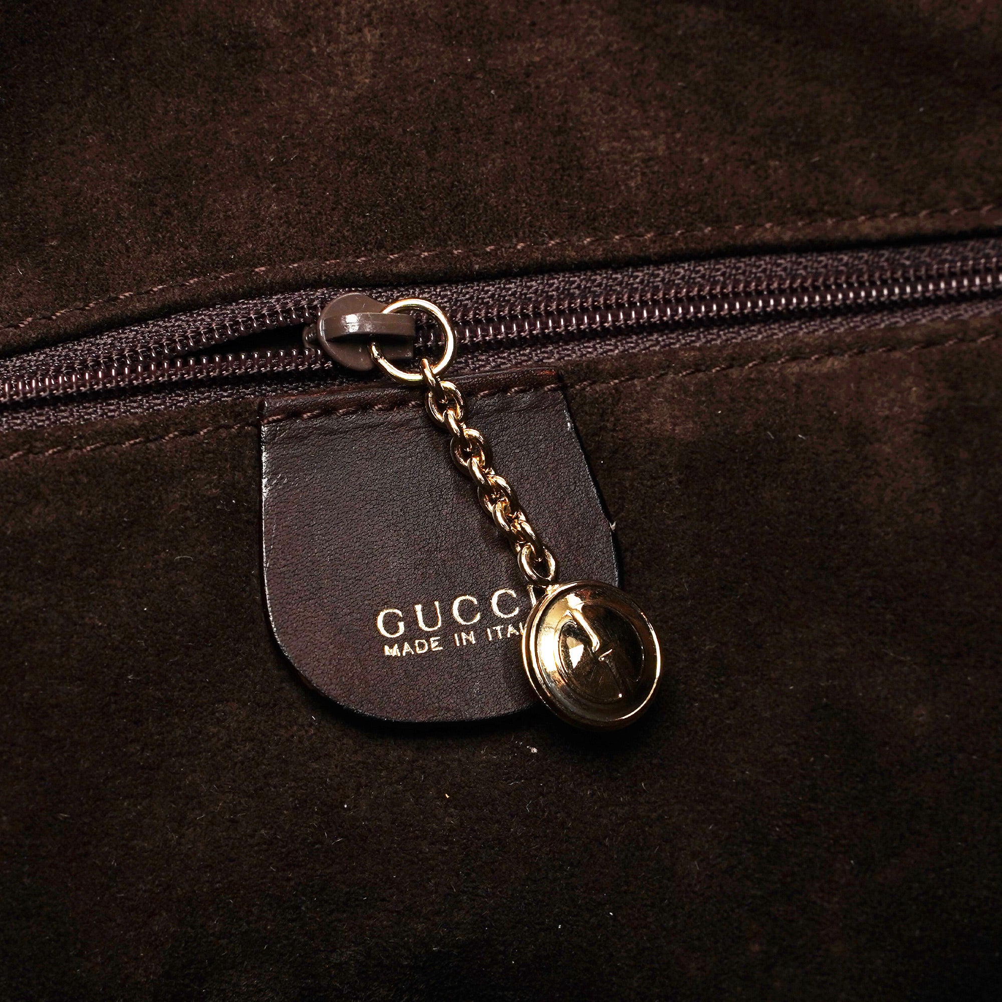 1996 Brown Woven Bamboo 2-Way Bag