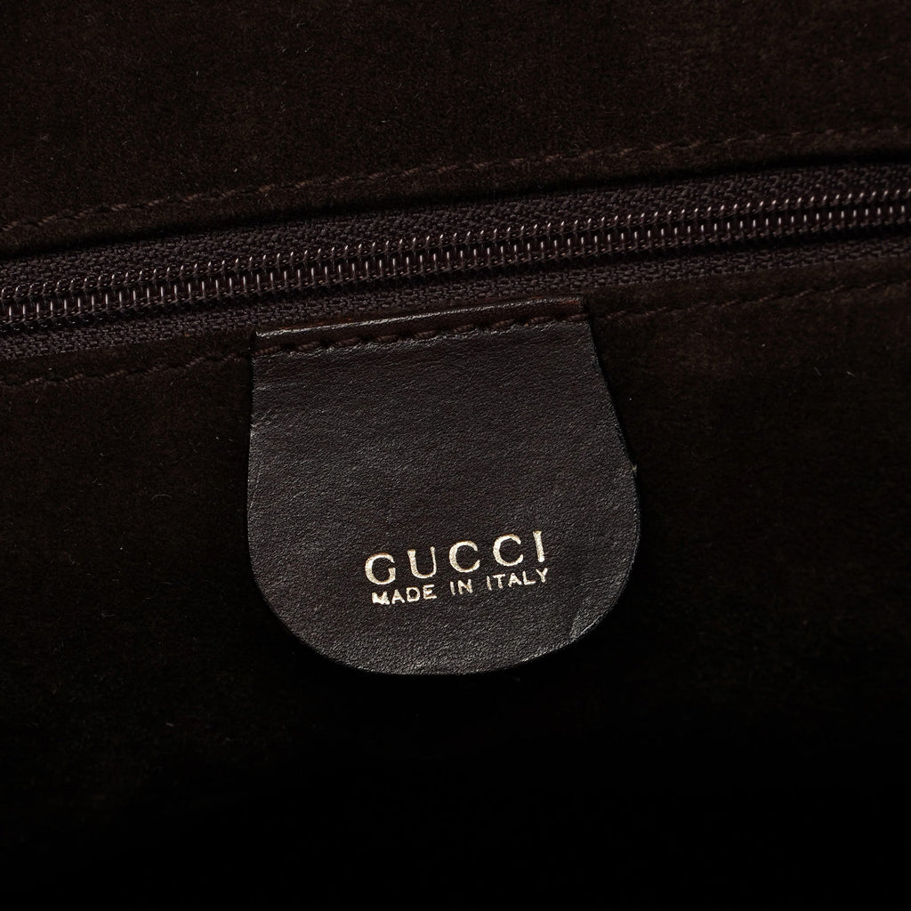 1996 Brown Woven Bamboo 2-Way Bag