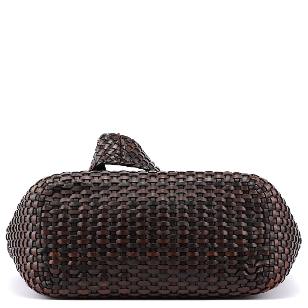 1996 Brown Woven Bamboo 2-Way Bag