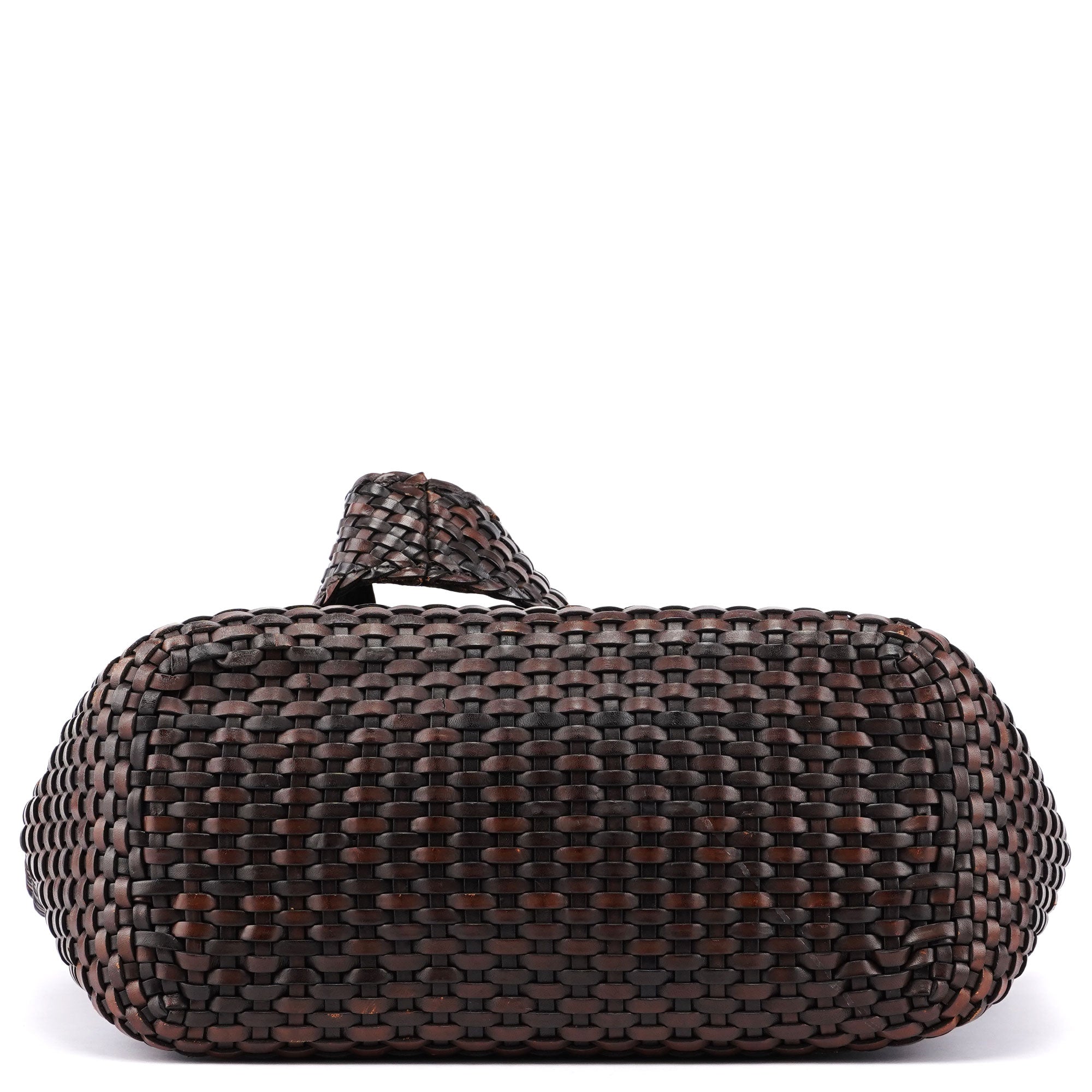 1996 Brown Woven Bamboo 2-Way Bag