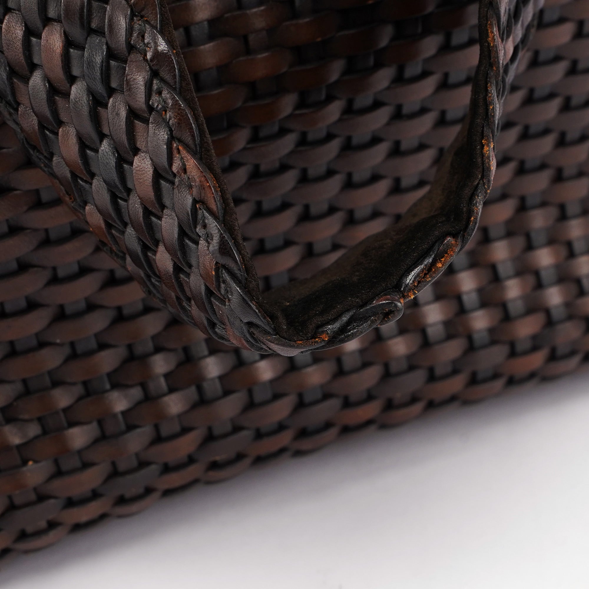 1996 Brown Woven Bamboo 2-Way Bag