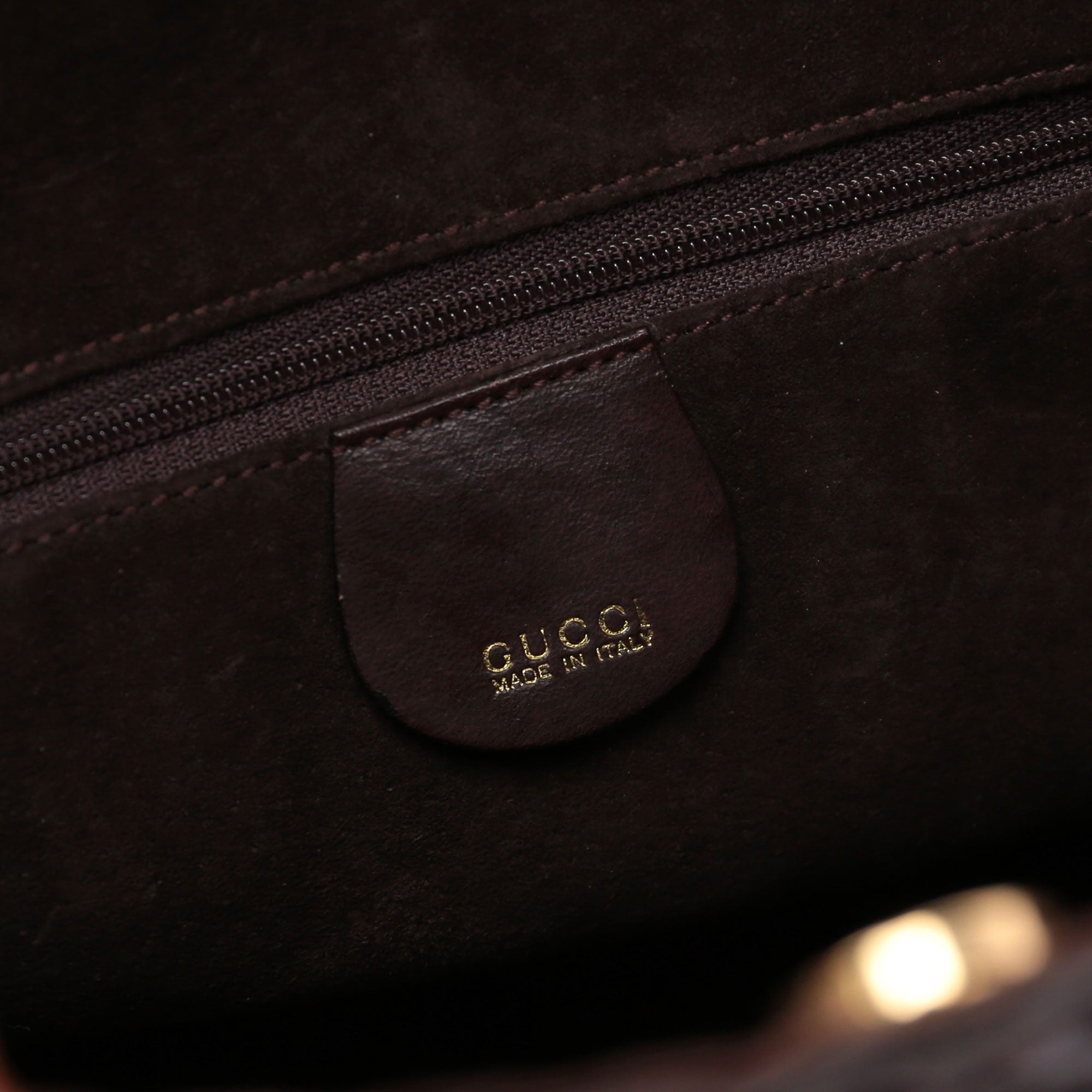 1996 Brown Woven Bamboo 2-Way Bag