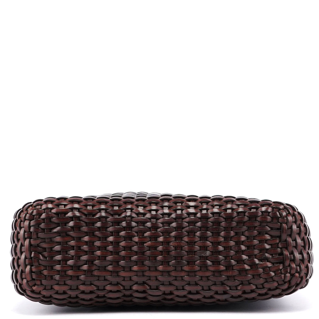 1996 Brown Woven Bamboo 2-Way Shoulder Bag